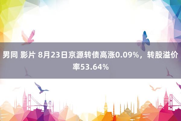 男同 影片 8月23日京源转债高涨0.09%，转股溢价率53.64%