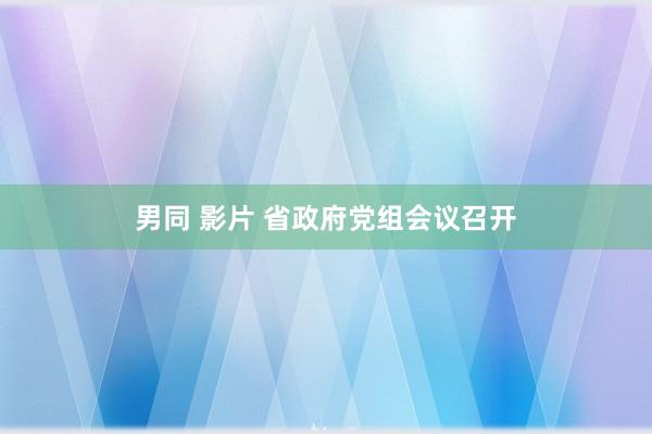 男同 影片 省政府党组会议召开