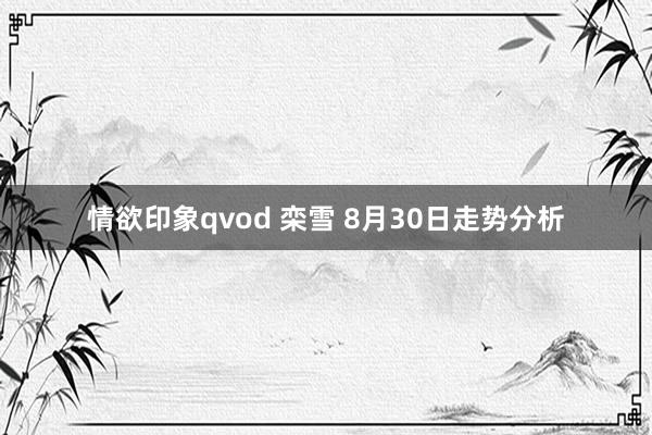 情欲印象qvod 栾雪 8月30日走势分析