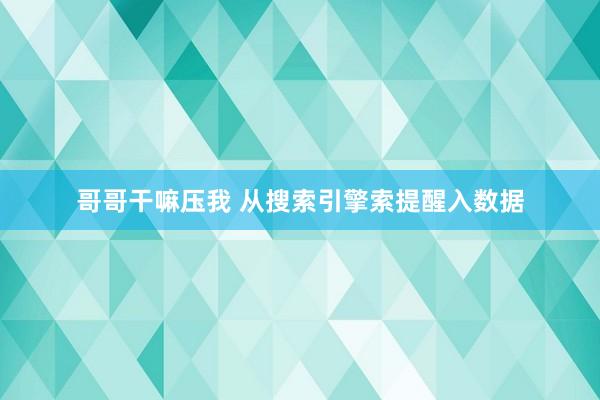 哥哥干嘛压我 从搜索引擎索提醒入数据